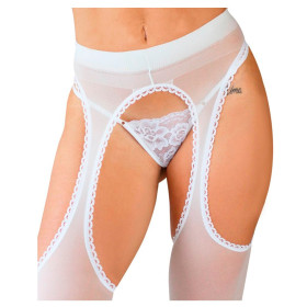 Sexy Panty portaligas Liso Blanco Malena sexshop  Este Panty portal...