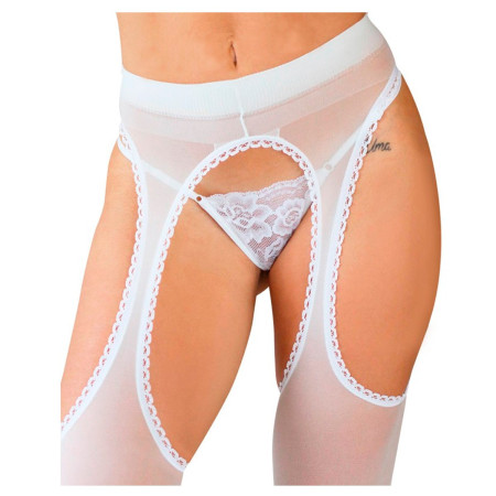 Sexy Panty portaligas Liso Blanco Malena sexshop  Este Panty portal...