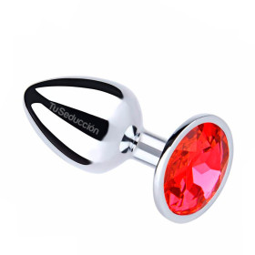 Plug Anal de Metal Acero Pequeño Perla Roja 7 x 2.5 cm. sexshop Anales