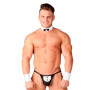 Tanga less Masculina de Mayordomo + Cuello y puños blancos sexshop ...