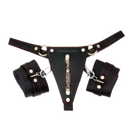 Tanga con Esposas de Cuero Bondage cuero sadomasoquismo bondage sex...