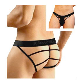 Suspensor Masculino de Red Trasera Negra Pasionel