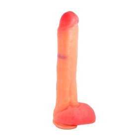 Consolador Realistico Con Sopapa y Testiculo 19x5 cm sexshop Clásicos