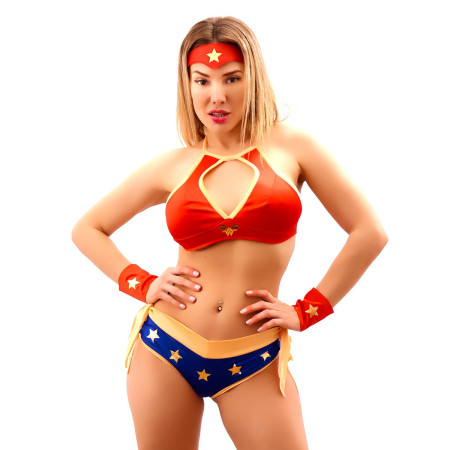 Disfraz de Mujer Maravilla Erótica Premium Line de Pasionel disfraz...