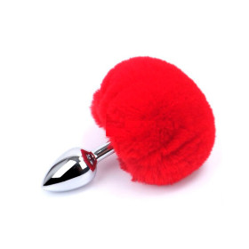 Plug Anal Pequeño Cola de Conejo Roja