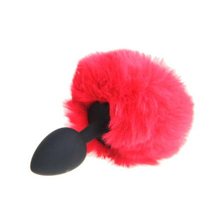Plug de Silicona Pequeño Cola de Conejo Roja