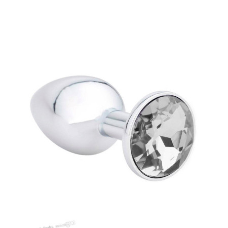 Plug Anal Grande de Acero Joya Plateada