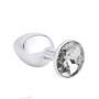 Plug Anal Grande de Acero Joya Plateada