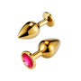 Plug Anal Dorado Pequeño Perla Rosa