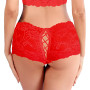 Culote Sexy Puntilla Rojo Con Cinta Pasionel