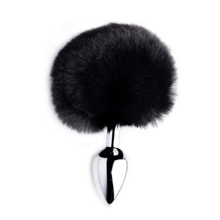 Plug Anal Mediano Cola de Conejo Negra