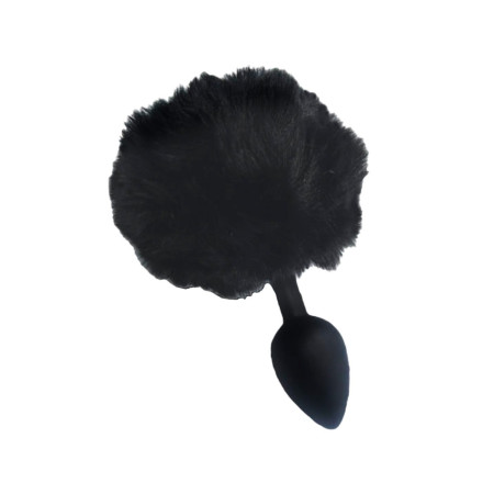 Plug de Silicona Pequeño Cola de Conejo Negra