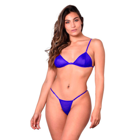 Conjunto de Tul Semi Transparente Regulable Azul Malena