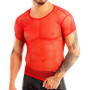 Camiseta de Tul Manga Corta Masculina Roja Pasionel