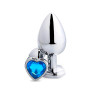 Plug Anal Pequeño de Metal Joya de Corazón Azul 7 x 2,7 cm