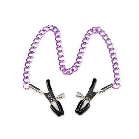 Pinzas para Pezones con Cadena Violeta