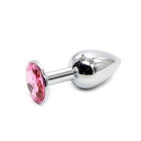 Plug Anal de Metal Acero Pequeño Perla Rosa 7 x 2.5 cm. sexshop Anales