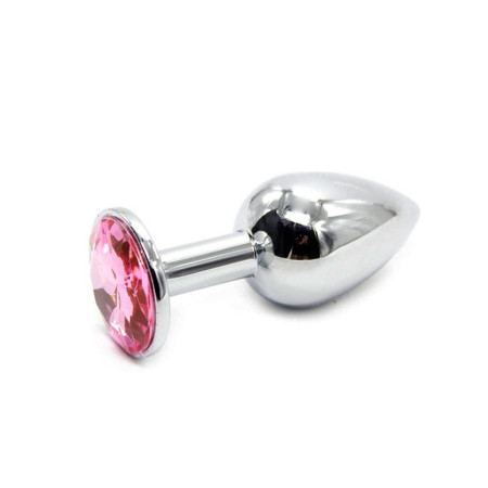 Plug Anal de Metal Acero Pequeño Perla Rosa 7 x 2.5 cm. sexshop Anales