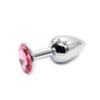 Plug Anal de Metal Acero Pequeño Perla Rosa 7 x 2.5 cm. sexshop Anales